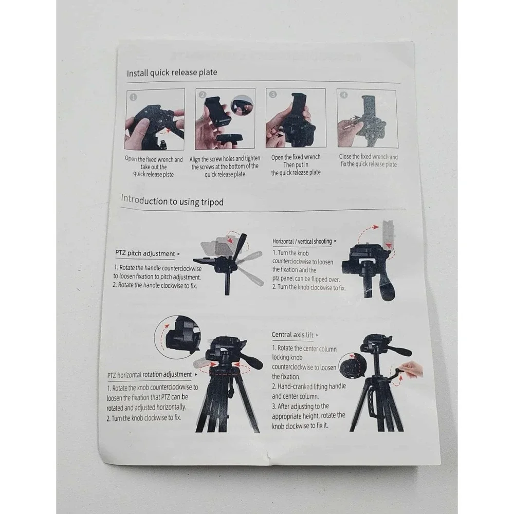 Mobile Phone Shooting Stand Metal Tripod Equipped With 3D Gimbal And Quick Rel